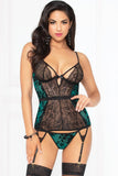 Emerald Twilight Bustier & Thong Seven Til Midnight S, M, L, XL, 1X/2X, 3X/4X