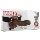 Fetish Fantasy 7 Inch Hollow Strap-On with Balls in Brown Pipedream