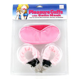 Pleasure Cuffs with Satin Mask in Pink CalExotics