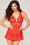 Red Flyaway Back Babydoll & Panty Seven Til Midnight S/M