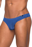 Seamless Blue Thong with Sheer Pouch Male Power