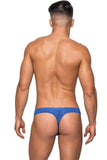 Seamless Blue Thong with Sheer Pouch Male Power