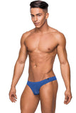 Seamless Blue Thong with Sheer Pouch Male Power