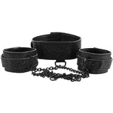Sex & Mischief Shadow Sparkle Collar and Cuff Set Sportsheets