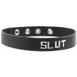 Slut Leather Word Band Collar Spartacus