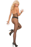 Black Lace Neck Halter Net Body Stocking